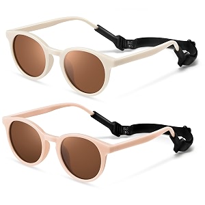 cute kids polarized sunglassesbaby sun glasses with strap for toddler girls boys flexible round uv protection