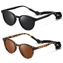 Cute Kids Polarized Sunglasses,Baby Sun Glasses with Strap for Toddler Girls Boys Flexible Round UV Protection