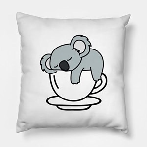 craft maniacs cute koala cartoon pun 16  16 pillow with filler inside best gift for kids amp adults who loves koala bears koala tea