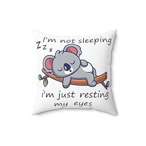 craft maniacs cute koala cartoon pun 16  16 pillow with filler inside best gift for kids amp adults who loves koala bears im not sleeping