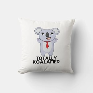 craft maniacs cute koala cartoon pun 16  16 pillow with filler inside best gift for kids amp adults who loves koala bears totally koalafied