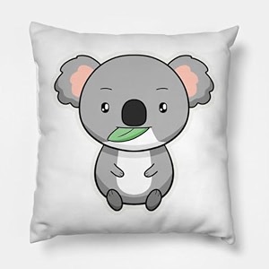 craft maniacs cute koala cartoon pun 16  16 pillow with filler inside best gift for kids amp adults who loves koala bears koala with leaf