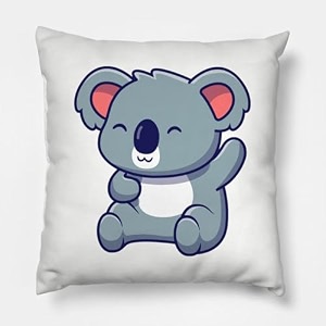 craft maniacs cute koala cartoon pun 16  16 pillow with filler inside best gift for kids amp adults who loves koala bears koala says hi