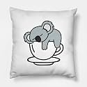 CRAFT MANIACS Cute Koala Cartoon Pun 16 * 16 Pillow with Filler Inside Best Gift for Kids &amp; Adults Who Loves Koala Bears (Koala Tea)