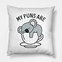 CRAFT MANIACS Cute Koala Cartoon Pun 16 * 16 Pillow with Filler Inside Best Gift for Kids &amp; Adults Who Loves Koala Bears (My Puns are Koala-Tea)