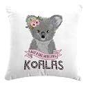 CRAFT MANIACS Cute Koala Cartoon Pun 16 * 16 Pillow with Filler Inside Best Gift for Kids &amp; Adults Who Loves Koala Bears (Girl WHO Loves Koala)