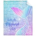 Cute Mermaid Tail Scales Throw Blanket - Super Soft Flannel Fleece Blanket with Teen Girls, Plush Lightweight Fuzzy Cozy Blanket Microfiber for Couch XS 30"X40" for Pet