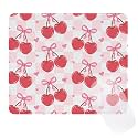 Square Cute Striped Mouse Pad with Stitched Edge, Premium Waterproof Cloth Aesthetic Small Mouse Mat, Non-Slip Rubber Base Simple Funny Mousepad Desk Accessories,Beige and White
