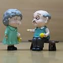 Wonderland Cute Old Grandparents Set of 1 Couple (Miniature Toys, Cake Toppers, Small figuine, Valentine Couple, Miniature Figurine)