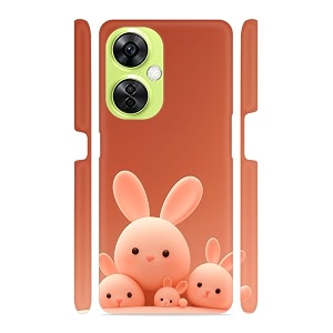 Cute Orange Bunny Family Designer Printed Hard