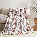 Cute Owl Floral Blanket Gifts - Super Soft Flannel Fleece Blanket, Lightweight Microfiber Cozy Plush Throw for Adults, L 80"x60"