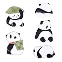 5PCS Kawaii Panda Bear Brooch Cute Sushi Cat Enamel Backpack Pins Lapel Pin Set for Panda Lovers Jewelry Gift