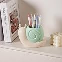 Cute Pen Container Holder Snail-shape Desk Decoration Stocking Stuffers Creative Multi-Functional Pen/pencil Holder Desk Organizer Accessory Makeup Storage Office Home Art Supply Nice Gift (Green)
