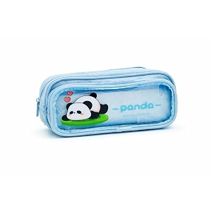 cute pencil pouch for kids  transparent double zipper pencil box with extra large storage  water resistant school stationery case for boys amp girls