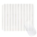 Square Cute Striped Mouse Pad with Stitched Edge, Premium Waterproof Cloth Aesthetic Small Mouse Mat, Non-Slip Rubber Base Simple Funny Mousepad Desk Accessories,Beige and White