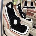 Cute Plush Car Seat Cover Full Set for Cars, Trucks, Suvs, and Vans; Car Chair Cover and Car Accessories for Women, Including Car Seat Cushions,11-Piece Set