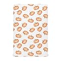 Cute Pumpkins Print Autumn Halloween Orange Thanksgiving Toddler Baby Sheets,Neutral Mini Crib Mattress Sheets Fitted,Soft &amp; Breathable 52*28*9