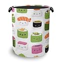 Cute Sushi Laundry Basket,Japanese Foldable Oxford Cloth Tote Bag Laundry Hamper Clothes Storage Bucket Organizer for Bedroom Laundry Storage Dormitories 16" x 20.8"