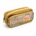 Cute Transparent Pencil Pouch for Kids | Double Zipper Large Capacity Pen Case | Water Resistant Fabric | Cartoon Design Pencil Box for School Boys Girls