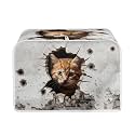 Cute Wall Cat Toaster Covers 2 Slice Dust Cover with Top Hook, Kitchen Appliance Organizer Bag Anti-Scratch Microwave Oven Kitchen Accessories Fingerprint Protection