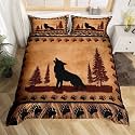 Cute Wolf Comforter Cover Set Girls Boys Decorative Full