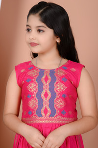 cute xii fashion girls printed flared kurta