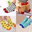 CUTEABLY Toddler Non-Slip Socks Cartoon Design Cotton