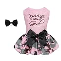 CuteBone Daddy's Little Girl Dog Dress for Small Dogs Pink Skirt Puppy Velvet Dresses Dog Clothes