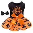 CuteBone Halloween Dog Dresses Velvet Holiday Small Dogs Clothes Onesie Pet Apparel Girl Puppy Skirt with Bow Hair Rope CVA61L-D