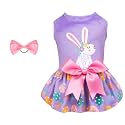 CuteBone White Rabbit Dog Easter Dress Velvet for Small Dogs Girl Eggs Skirt Puppy Purple Dresses Dog Clothes