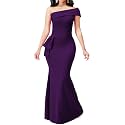 CuteCherry Women’s Formal One Shoulder Mermaid Bodycon Maxi Dress