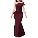 CuteCherry Women’s Formal One Shoulder Mermaid Bodycon Maxi Dress