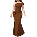 CuteCherry Women’s Formal One Shoulder Mermaid Bodycon Maxi Dress