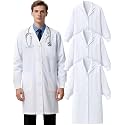 Cutecrop Halloween White Lab Coats for Men Women, Long Doctor Coat