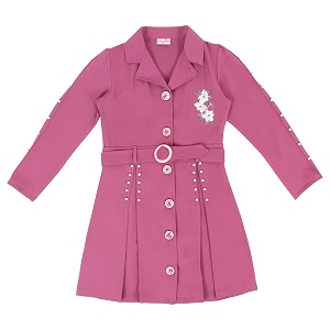 Cutecumber Girls Georgette Long Blazer Look Pleated