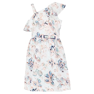 Cutecumber Girls Georgette Printed Aqua Dress. CC6175D-AQUA