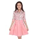 Cutecumber Girls Peach Satin Floral Dress with