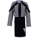 Cutecumber Girls Velvet Solid Navy Dress with