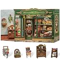 Cutefun Book Nook Kit - DIY Miniature Flower Shop Booknook Kits for Adults and Teens, 3D Wooden Puzzle Bookend Bookshelf with LED Light, Creative Crafts Gifts for Book Lovers (Blossom Florists)