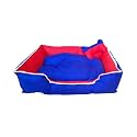 Cutepups Round Dog Bed,Round Dog Bed,XL Dog Bed,(XL Size/Blue and red)