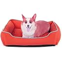 Cutepups Polyester (Small Size) Square Shape Dog Bed for Labrador,German Shepherds,Golden Retrievers,Dachshund,Beagles,Pug,Pomeranians,Rottweilers (Red Color)