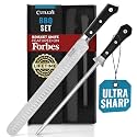Cutluxe BBQ Carving Set, 12" Brisket Knife & 10" Honing Rod for Meat