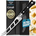 Cutluxe Cheese Knife, 5" Slicer for Soft & Hard Cheese – Serrated Blade