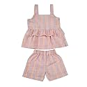 Multi Stripes Peplum Cord Set for Girls