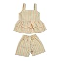 Multi Stripes Peplum Cord Set for Girls