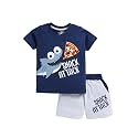 CUTOPIES Boys Powder Blue Cotton Printed Half