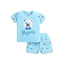 CUTOPIES Boys Powder Blue Cotton Printed Half