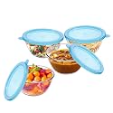 Cutting EDGE 1100 ml Borosilicate Glass Mixing Bowl with Lid (Set of 4)