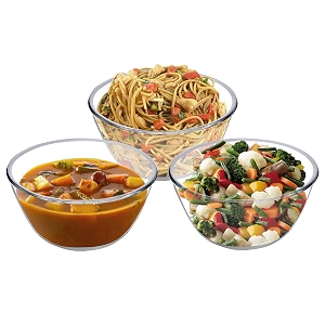 cutting edge 1600 ml borosilicate glass mixing bowl set of 3