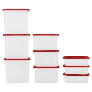 cutting edge clear top modular container red set of 9